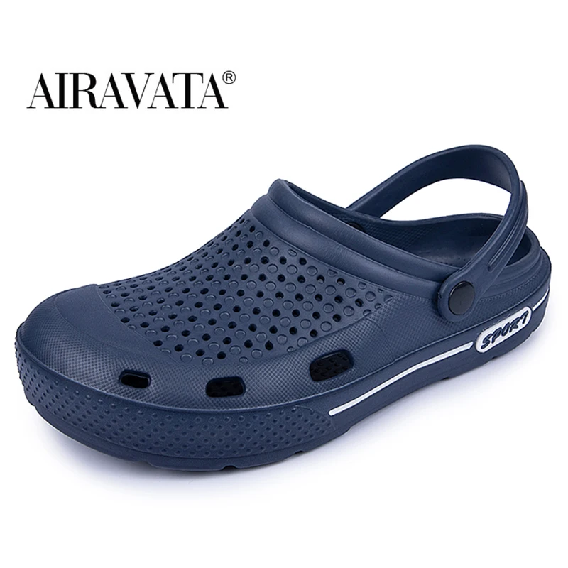 

Airavata Men Beach Sandals Comfortable Solid Colour Clogs Indoor and Outdoor Garden Slippers Casual Soft Soles Go with Everythin