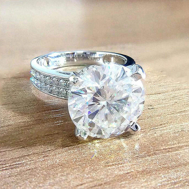 Модное женское кольцо из серебра 925 пробы ювелирные изделия с круглым Цирконом 9