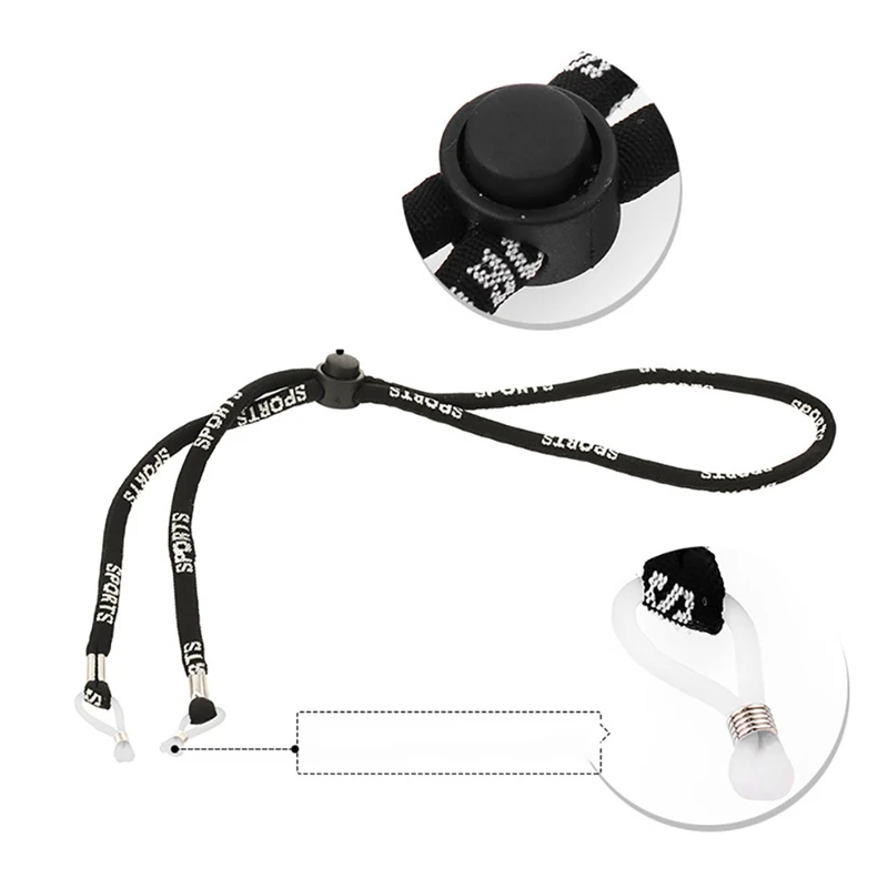 Противоскользящий регулируемый ремешок для очков толстый шнур спортивные