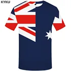 Футболка мужская с 3d рисунком, смешная тенниска с австралийским флагом, повседневная майка с граффити, одежда с принтом в стиле Харадзюку