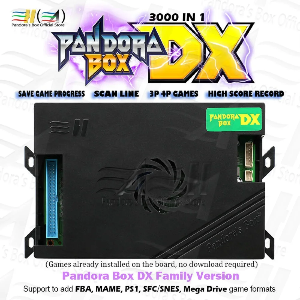 

Original Pandora Box DX 3000 IN 1 3D Arcade Game Board 3P/4P Home Full Kit Support To Add FBA MAME PS1 SFC/SNES MD Formats