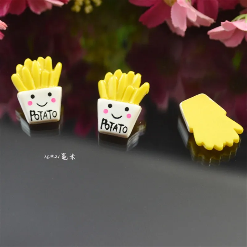 Полимерный смайлик картофель фри еда для игр материал рукоделия слайм игрушка