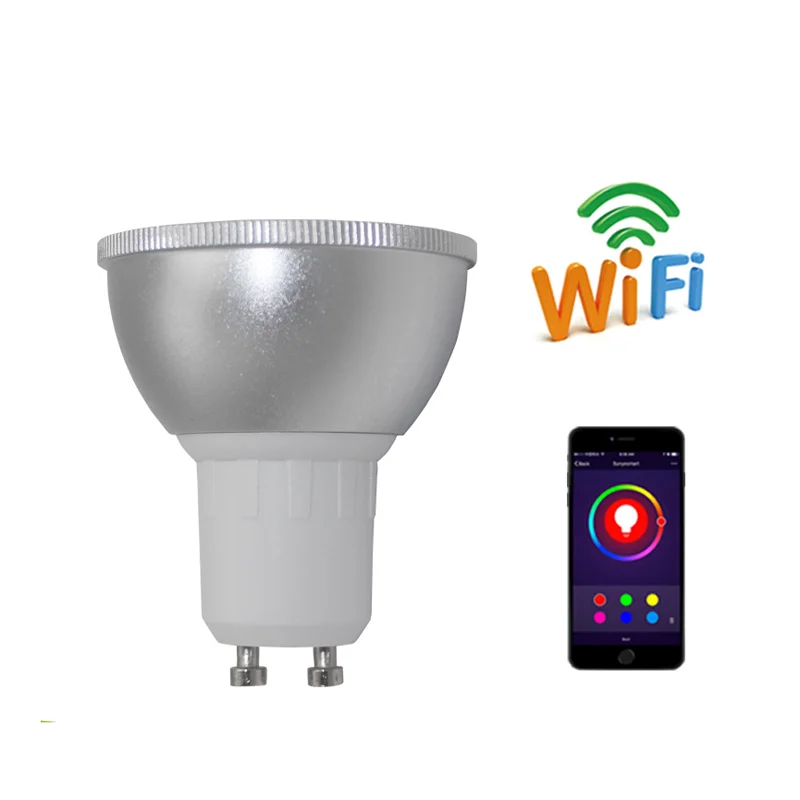 Затемняемый 5 Вт GU10 E27GU5.3 WiFi умный светильник Светодиодная лампа приложение