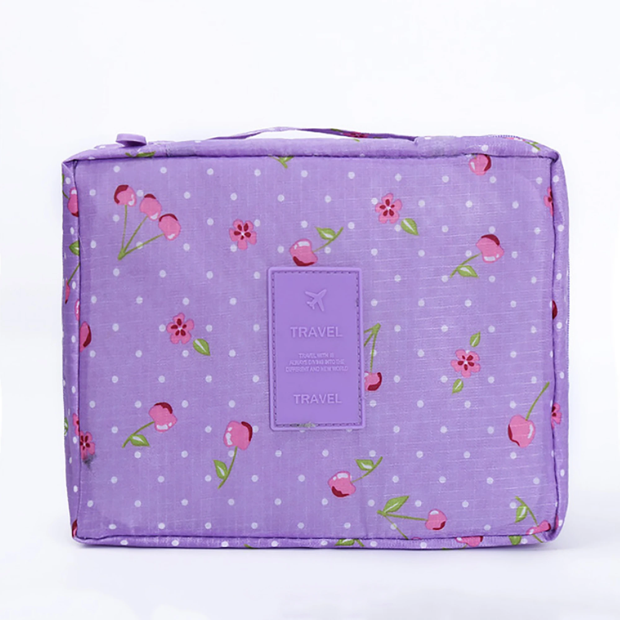 

Small gift for women purple flower Large Capacity Storage Bag Power Battery bags Zipper Cosmetic Bag outdoor Case Accessories