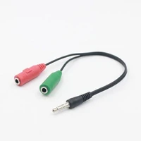 stereo audio plug 3 5mm 1 male to 2 female adapter cable y spliter cable headphone microphone adapter