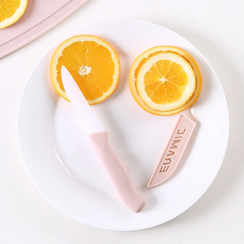 Кухонный трехсекционный керамический нож для фруктов набор мини пластиковая