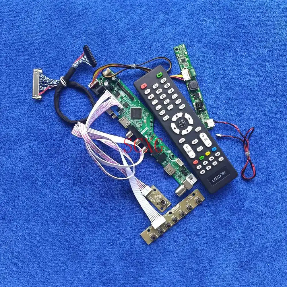 LED LCD KIT Fit M185XW01 V3/V6/V7/VD/VE/VF/VG Analog Signal Display Drive Board LVDS 30-Pin HDMI-compatible VGA USB AV 1366*768 |