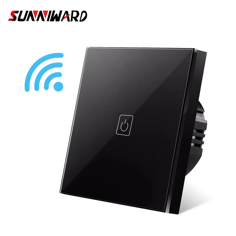 genuine EU/UK standard 1/2/3 open black wireless remote control touch switch luxury crystal glass panel wall light | Строительство и