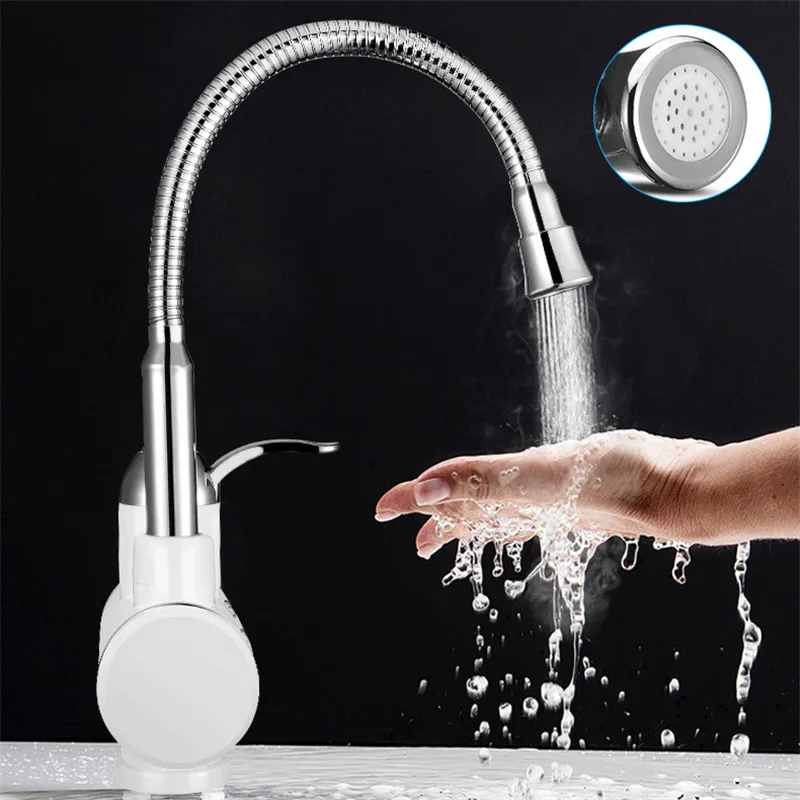 

Hot Cold Using 220V 3000W Tankless Instant Heating Sink Tap 360 Digital Display Electric Water Heater Faucet EU Standard
