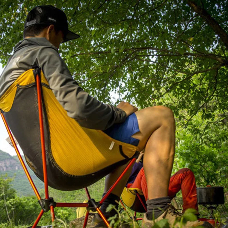 저렴한 초경량 접이식 야외 캠핑 의자 7075, 정원 게임 휴대용 노란색 좌석 경량 낚시 의자 캠핑 스툴