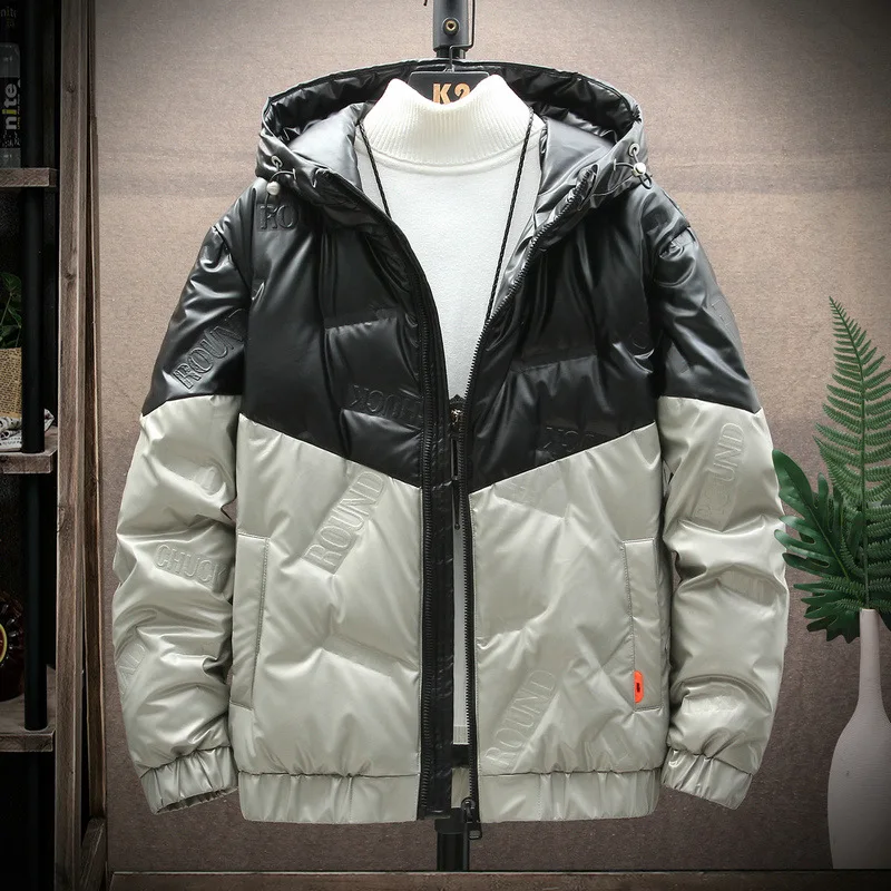 Куртка мужская короткая зимняя модный брендовый утепленный Молодежный пуховик с