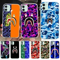 bape trend brand shark phone case for iphone 12 mini se 2020 5 5s 6 6s plus 7 8 plus x xr xs 11 pro max fundas coque cover