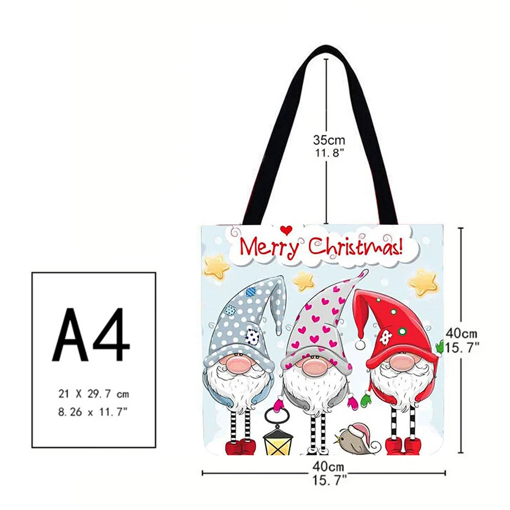 Сумка-шоппер на одно плечо с принтом Санты новый год Рождество | Дом и сад