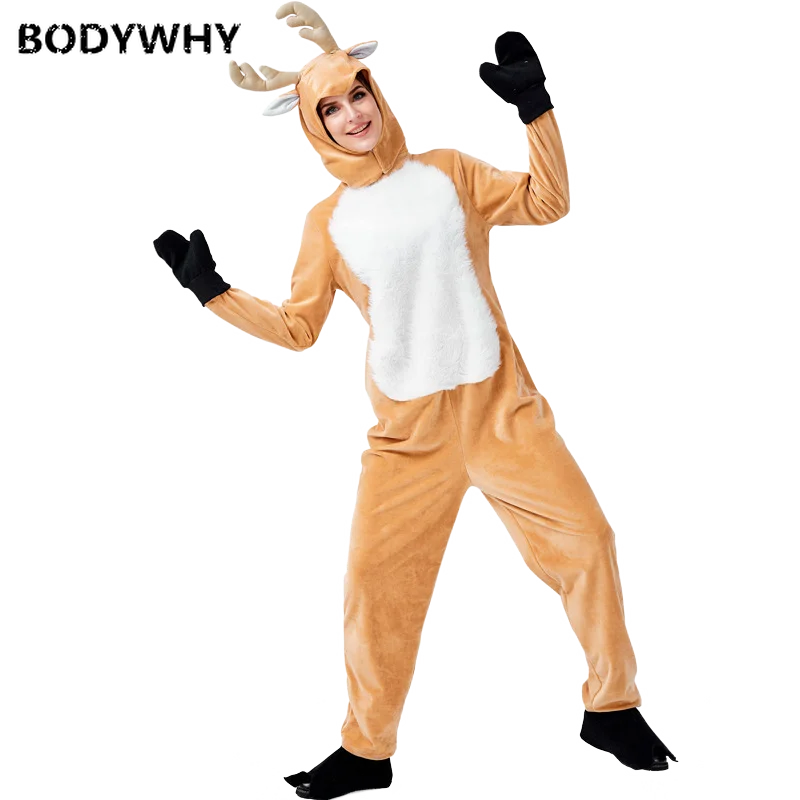 

Christmas Elk Deer Animal Show Fancy Dress Plush Soft Parent-Child Outfit Stage Suit Anime Cosplay Costume