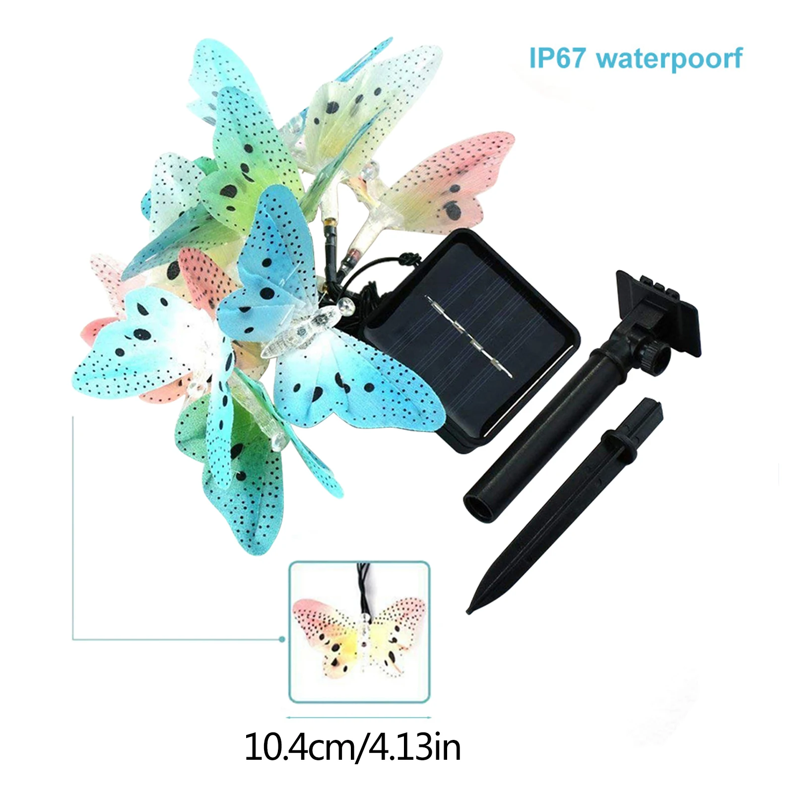 

Butterfly Solar String Lights 12 LED Fiber Optic Butterflies Fairy Lamp Waterproof Decoration For Bedroom Yard Garden Lawn Patio