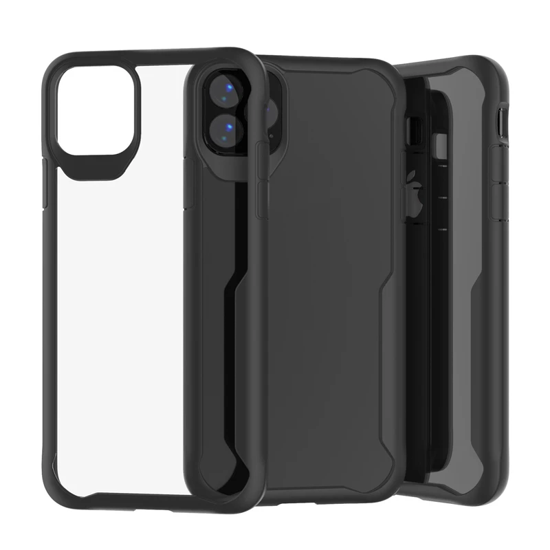 Прозрачный чехол для iphone11 pc тонкая задняя крышка pro с мягкими краями