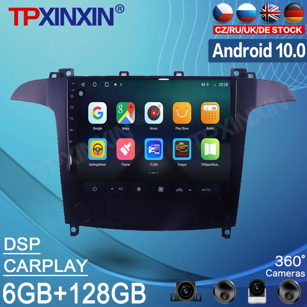 

Android 10 6G+128GB For Ford S-Max 2006 2007 2008 Car DVD Player Radio GPS Navigation Autostereo Multimedia With DSP Carplay
