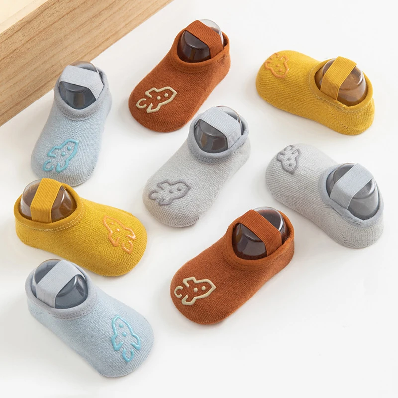 Wecute-Calcetines antideslizantes para beb&eacute; reci&eacute;n nacido, de 0 a 3 a&ntilde;os, con estampado de dibujos animados, bandas de goma, para el suelo, de algod&oacute;n suave-1