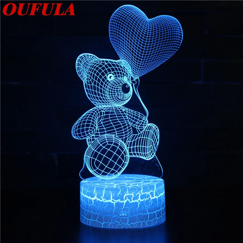 

Night LED Lights Novelty 3D lamp Cute Toy Gift 7 Color Abstract Artist Graphics Cartoon Atmosphere Lamp For Children Kids Room