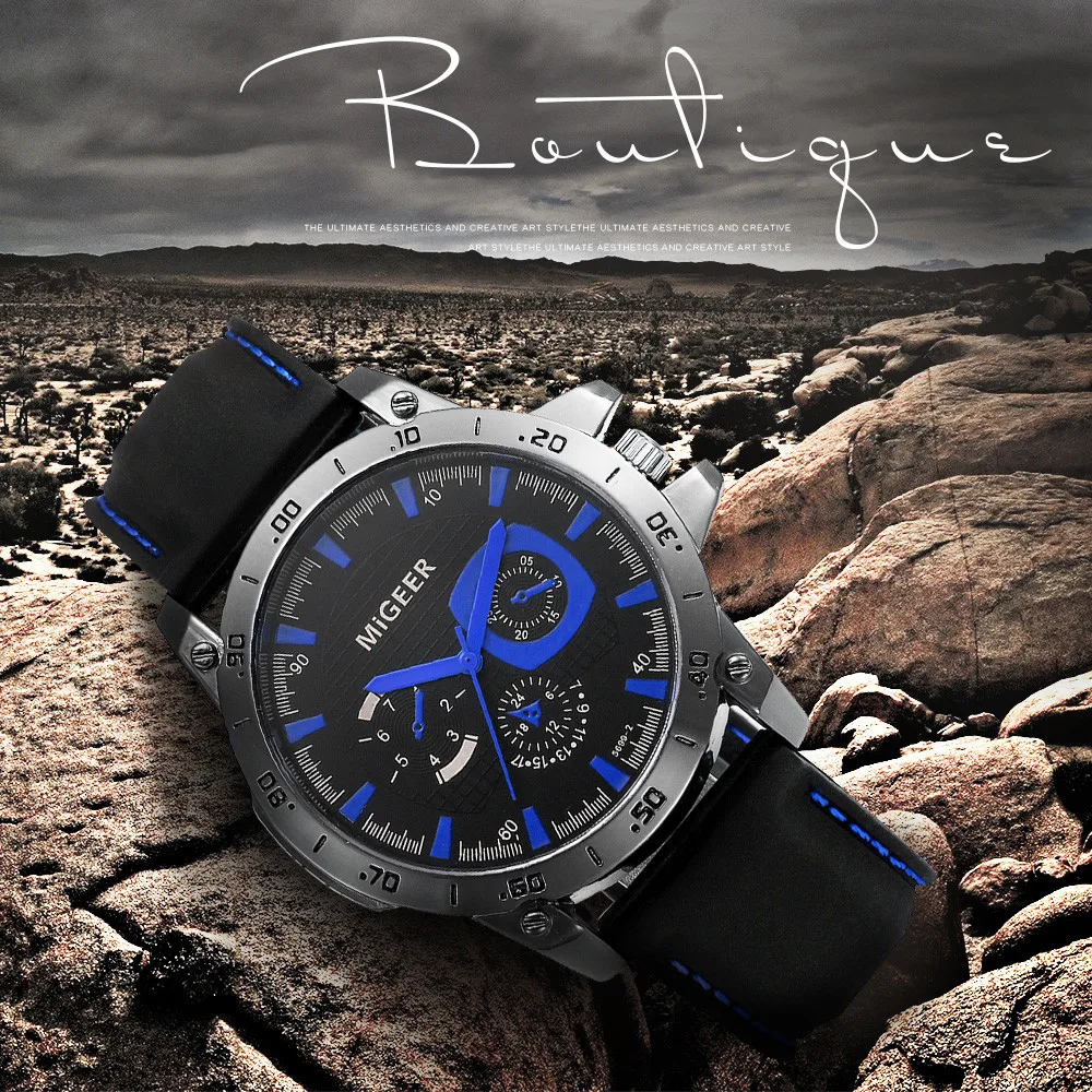 Мужские модные часы с силиконовым ремешком спортивные крутые кварцевые наручные