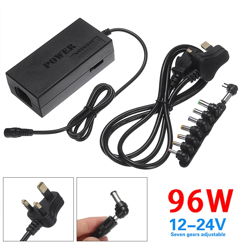 Универсальное зарядное устройство для ноутбуков 8 интерфейсов 96 Вт 12 24 В|Адаптеры
