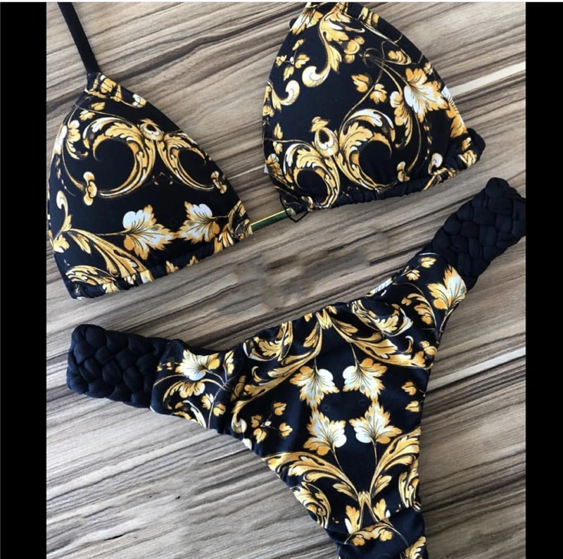 Сексуальное бикини с цветочным принтом 2019 модные летние купальники купальный