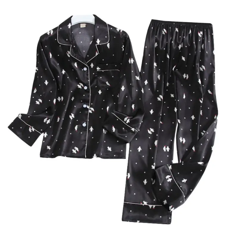 

Пижамный комплект женский из 2 предметов, Топ с длинным рукавом, лацканами, на пуговицах, штаны с эластичным поясом, пижама в горошек, в полос...