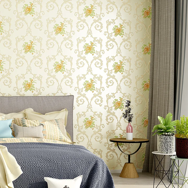 Милые красивые цветы Настенная бумага 3d тиснение Нетканая настенная s декор для