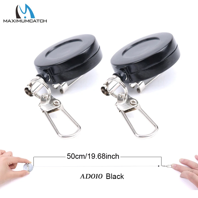 Maximumcatch 2 шт./лот Высокое качество Fly Fishing Zinger Retractor синий и черный цвет Hook Up Zinger аксессуары для рыбалки нахлыстом комплект - Цвет: AD010 Black 2PCS