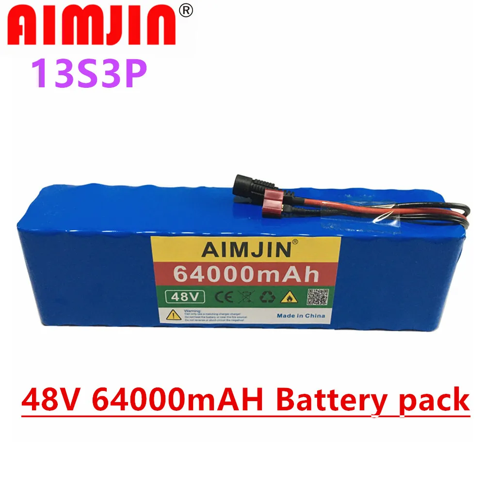 

Electric scooter battery 48V 18650 lithium-ion Accumulator battery BMS 13S3P battery pack rechargeable high-current 18650 64Ah