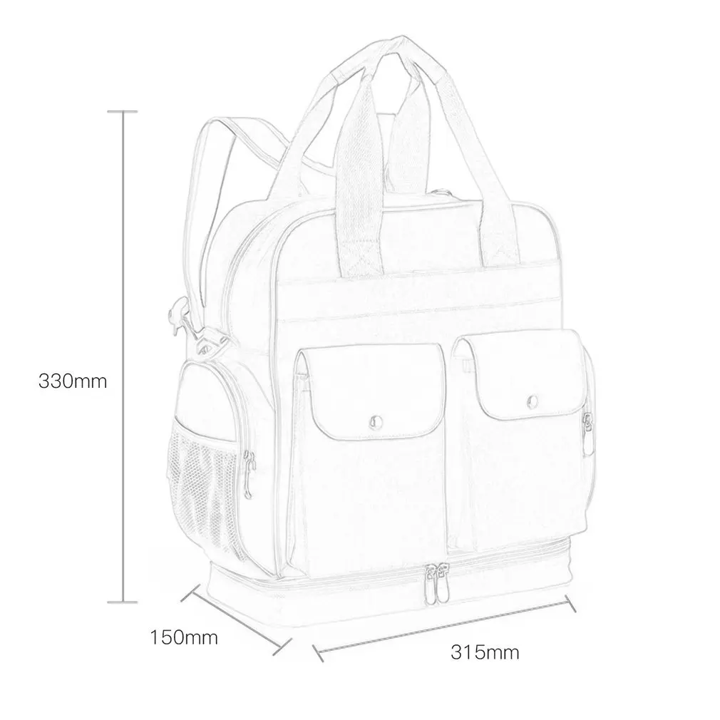 

Insular Mummy Backpack Waterproof Large Capacity Multifunctional Diaper Bag