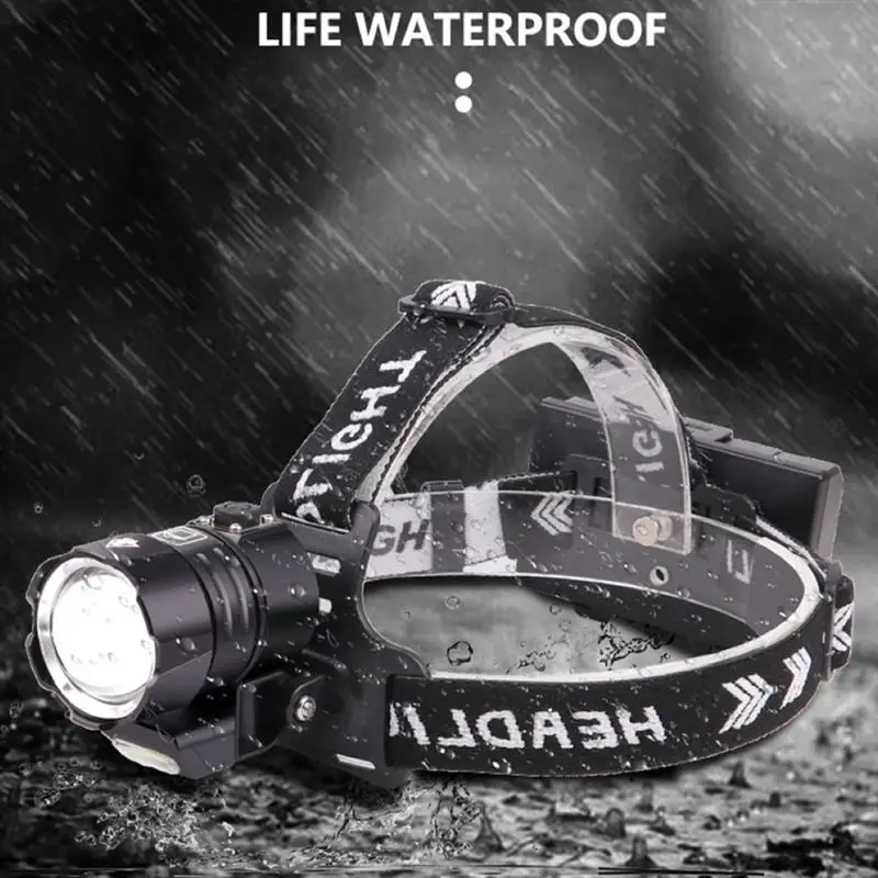 

XHP90 LED Headlamp USB Rechargeable Zoom Headlight Waterproof Head Flashlights for Adults Night Outdoor Running Camping Fishing