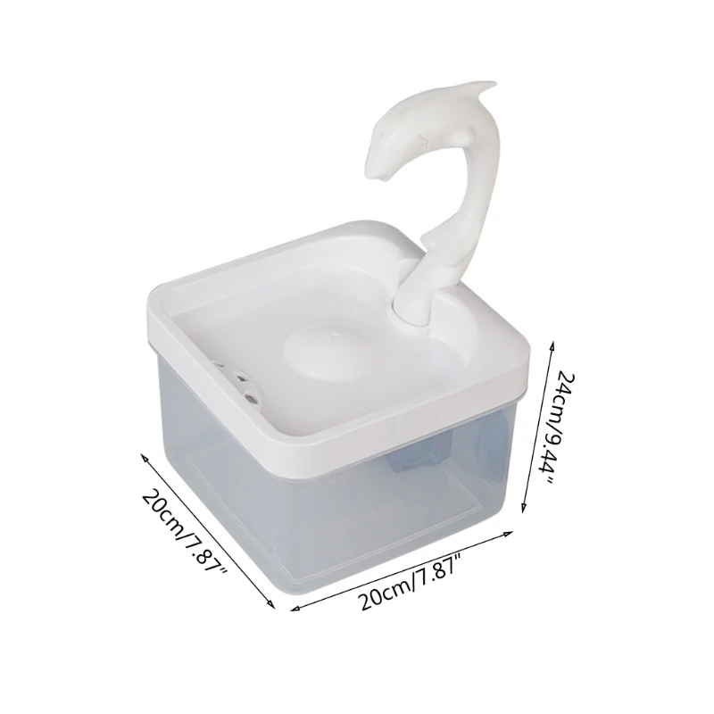 

M6CE Cat Water Fountains Dog Water Dispenser 2L Water Capacity Super Quiet with Dolphin Faucet Replaceable Filter