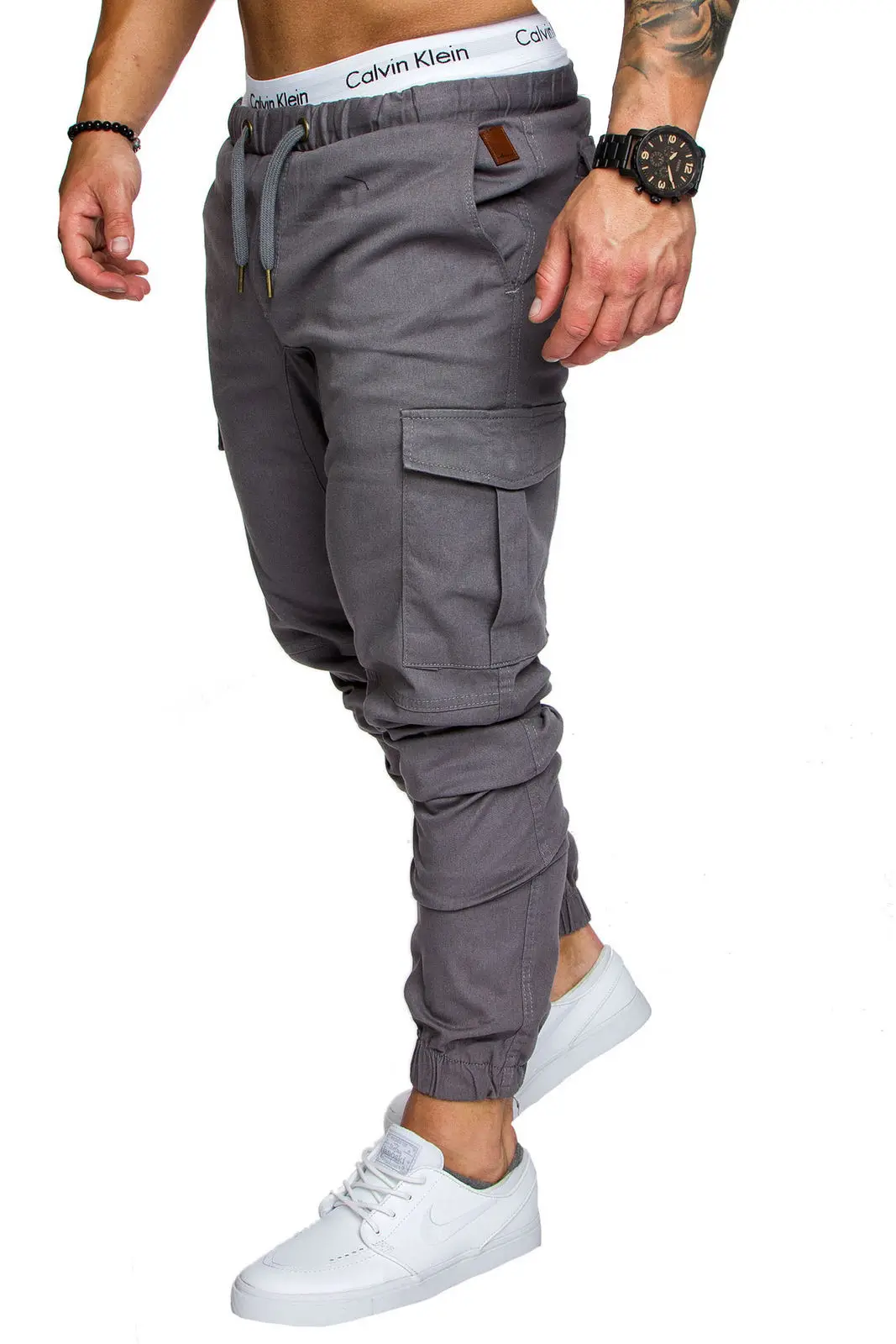 

New Fashion Men Pants Hip Hop Harem Joggers Pants 2021 Male Trousers Mens Joggers Solid Multi-pocket Pants Sweatpants