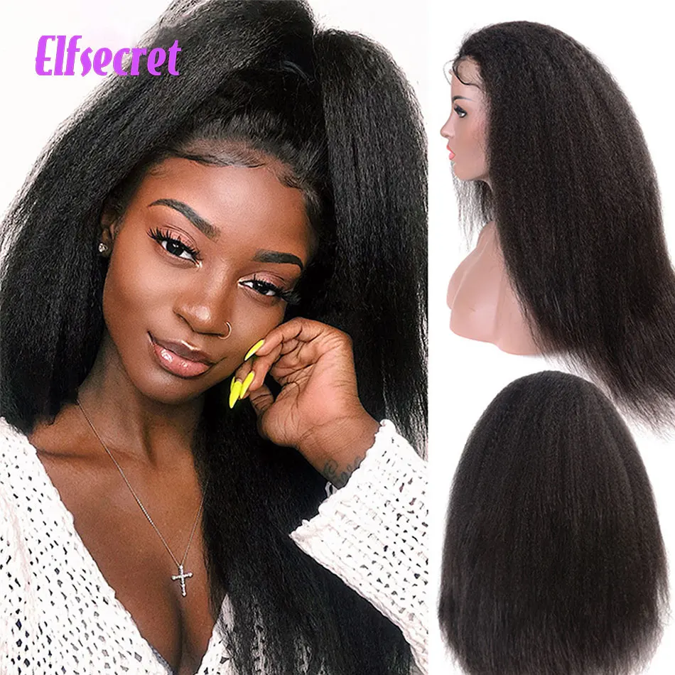 

4x4 Kinky Straight Lace Closure Wig Human Hair for Black Women 150% 180% HD Transparent Lace Wigs 10-32 Inch Remy Malaysian Hair