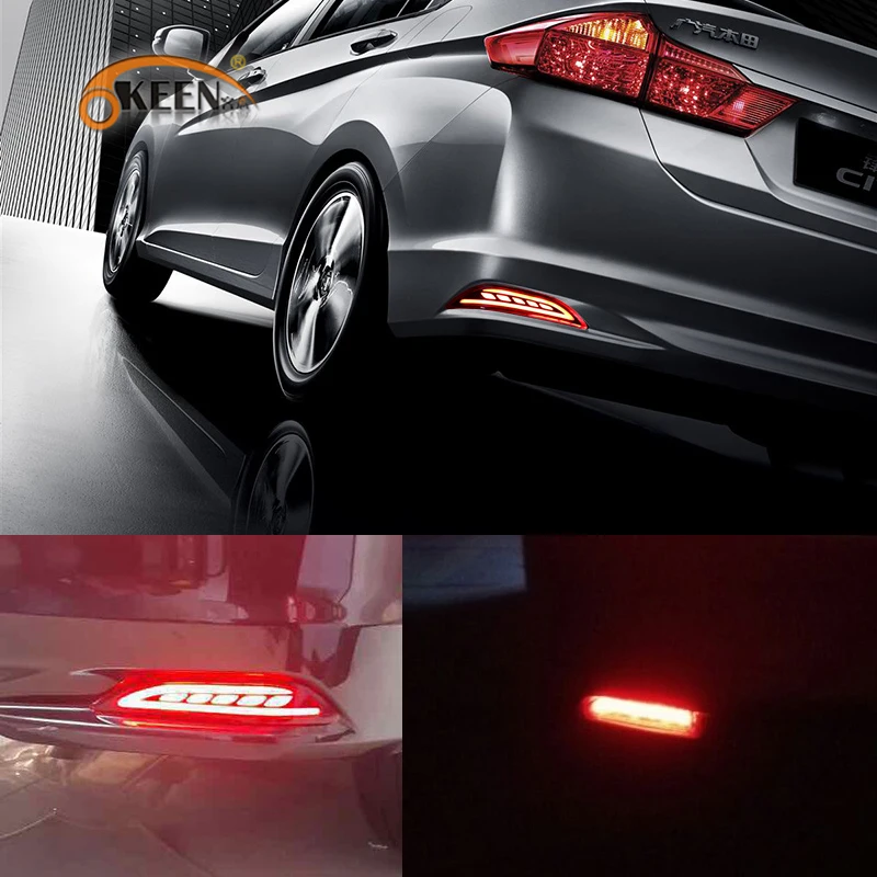 

1 set For Honda City 2014 2015 2016 LED Rear Bumper Lights Brake Tail Light Reflector Daytime Running Reflector Warning Lamp