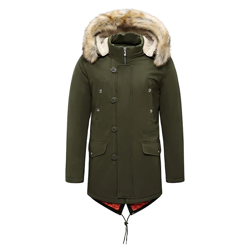 

2020 Thick Detachable Fur Collar Winter Jackets For Man