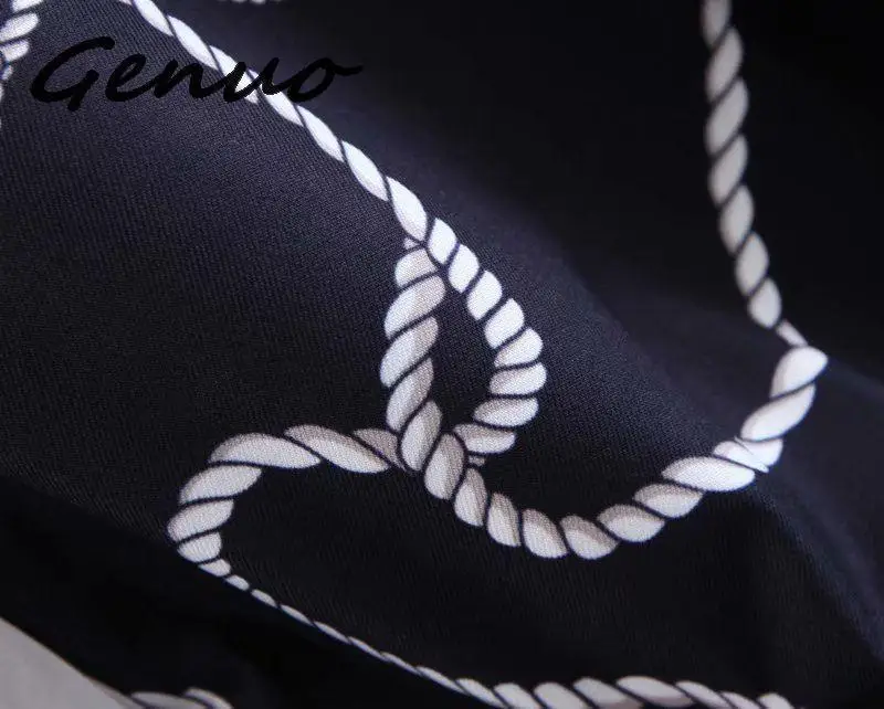 

Genuo New 2019 Women Fashion Black European and American Fashion Chain Printed Suit