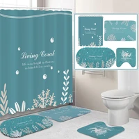 bathlux printed fabric bathroom set waterproof 100 polyester shower curtain set 70 8x78 7 inch with hooksrugs bathtube mat