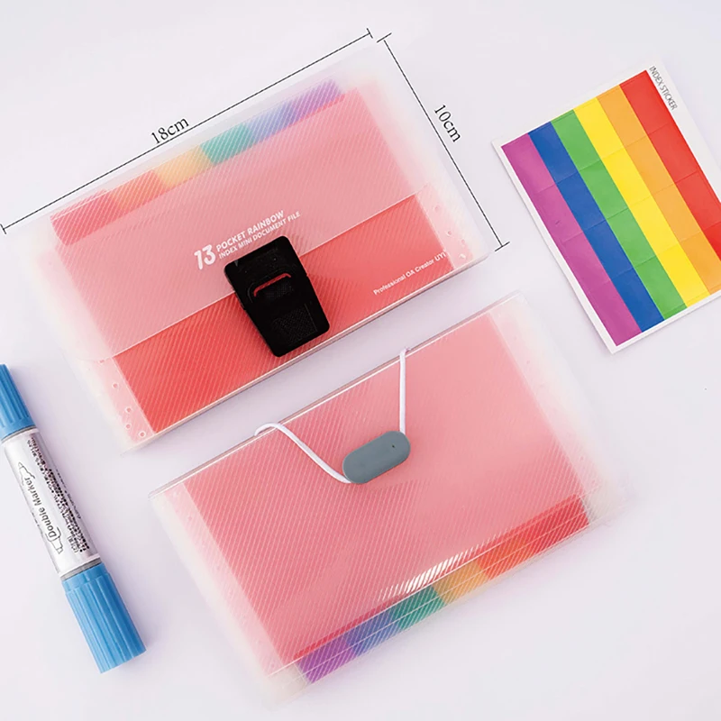 

A6 13 cells Portable File Folder Extension Wallet Bill Receipt File Organizer