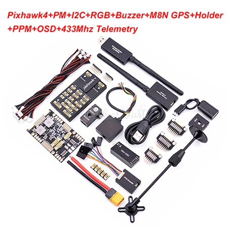 Choice 3 Pixhawk 4 PX4 плата управления питанием полета M8N gps RGB PPM IEC 433 МГц/915 МГц 100 мВт Телеметрия с OTG кабелем комбо комплект - Цвет: Choice 3