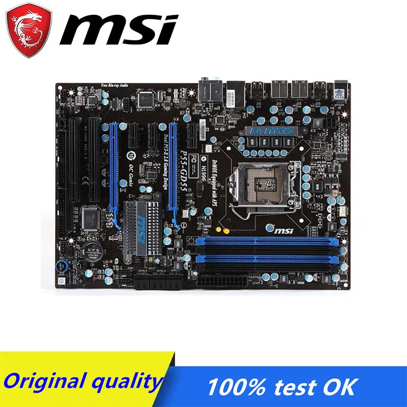 Для материнской платы MSI б/у Socket LGA 1156 P55 SATA2 DDR3 USB2.0 PCI E 2 0 десктопная материнская