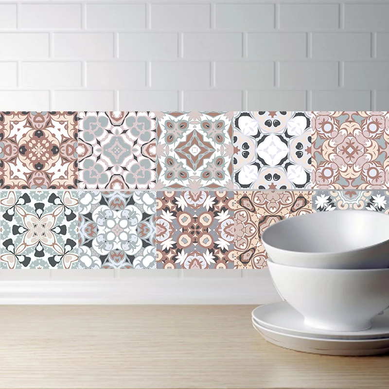 

Arabic Style Mosaic Tile Stickers For Living Room Kitchen Retro 3D Waterproof Mural Decal Bathroom Decor DIY Adhesive Wallpaper