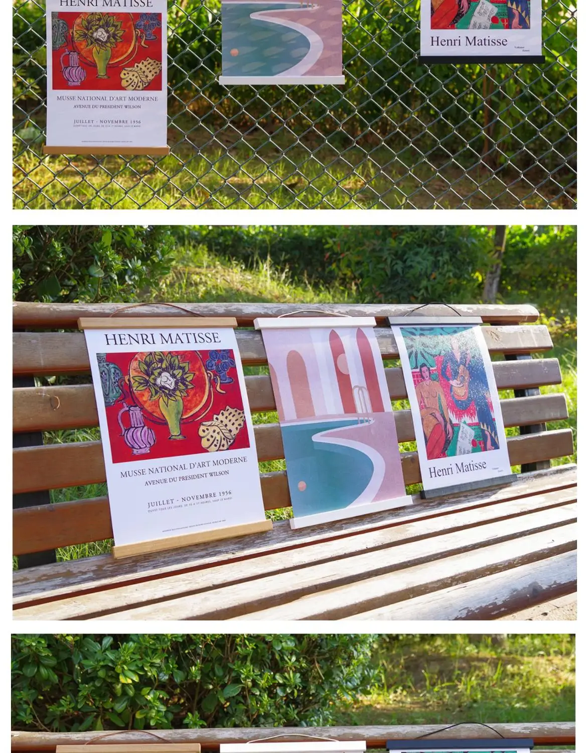 Деревянная вешалка для постера фотомагнитная рамка четыре цвета сделай сам