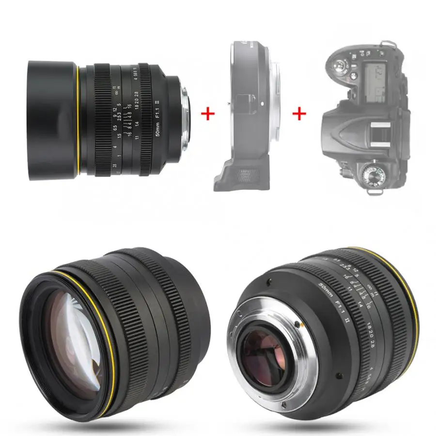 Kamlan 50 мм F1.1-F16 II APS-C объектив с большой апертурой ручной фокусировки для NEX для EOS-M для камер FUji M4/3 8 элементов в 6 групп