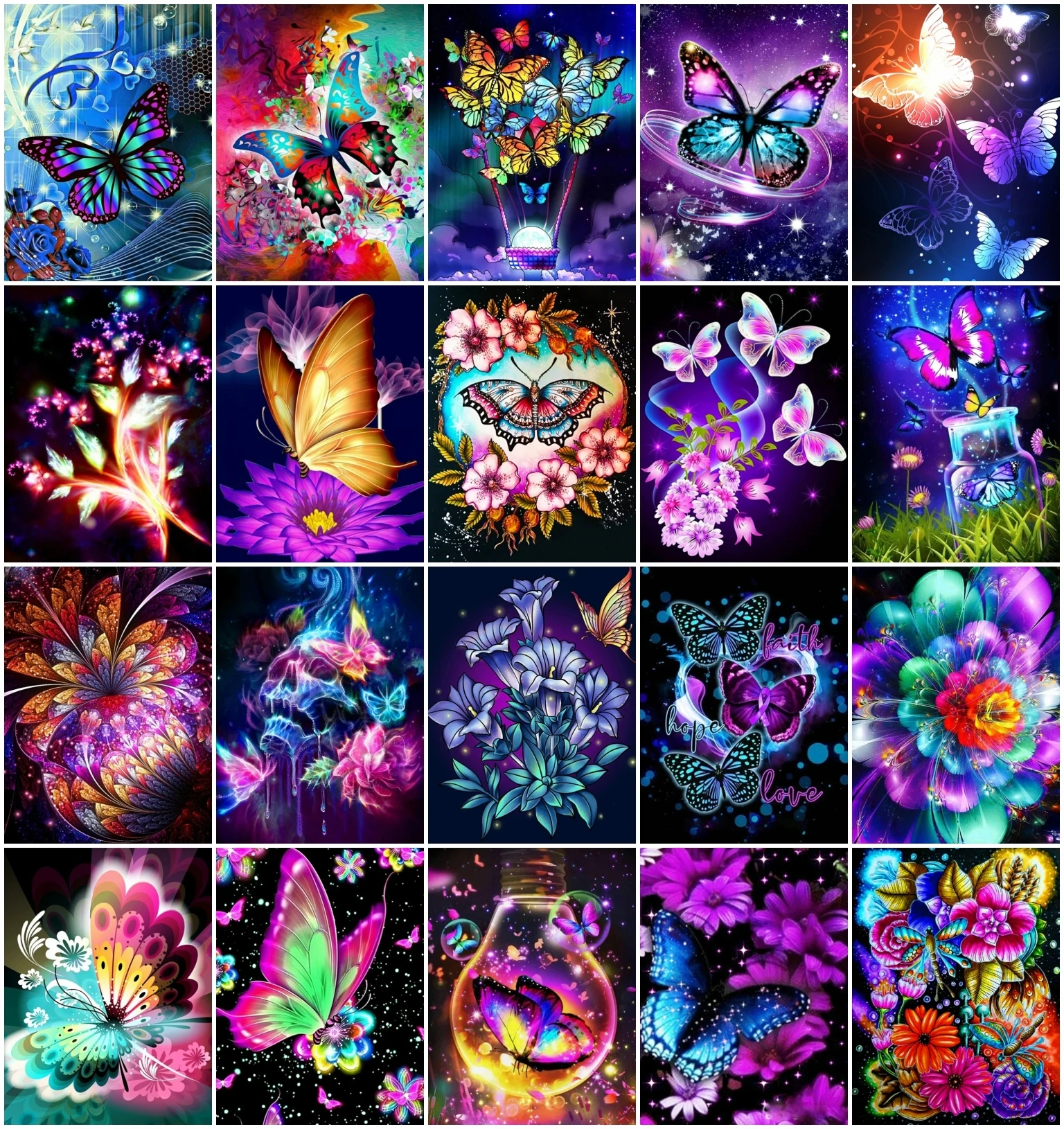 

AZQSD Oil Painting Drawing On Canvas Butterfly On Canvas Handmade Painting By Numbers Animal Frameless Wall Decoration Gift