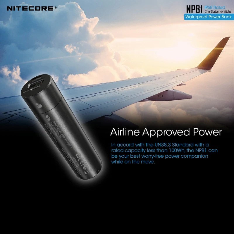 qc3 0 output nitecore npb1 5000mah ip68 rated waterproof power bank mobile charger certified by ce fcc free global shipping