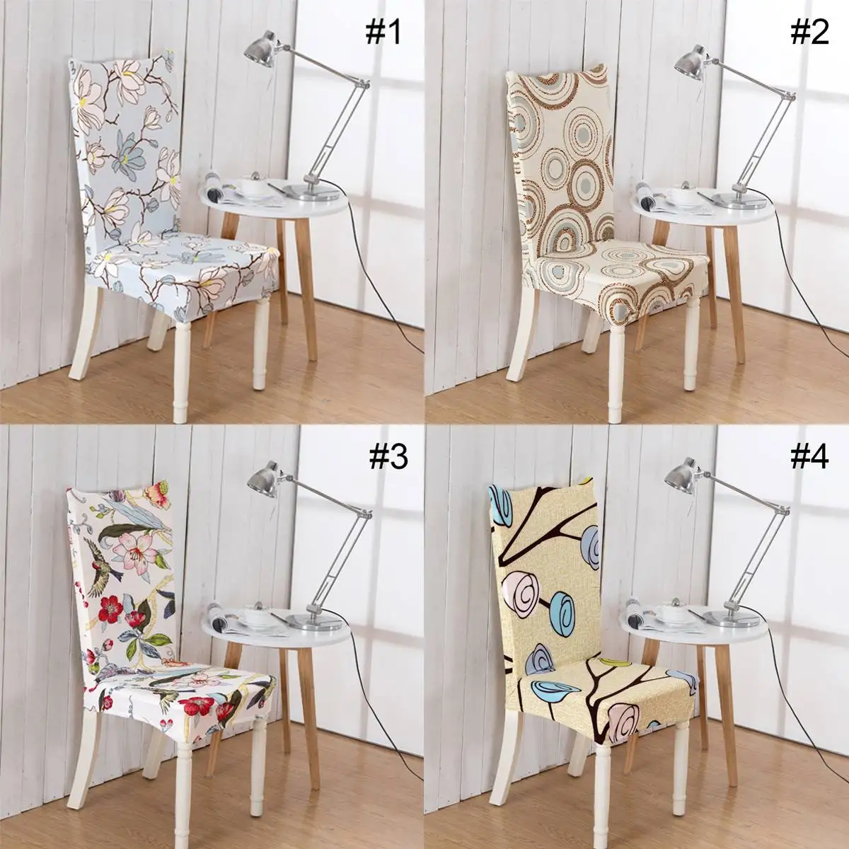 

Эластичный чехол на обеденное кресло с принтом, современный Съемный чехол на антигрязное сиденье, эластичный чехол для кресла, для офиса, ба...
