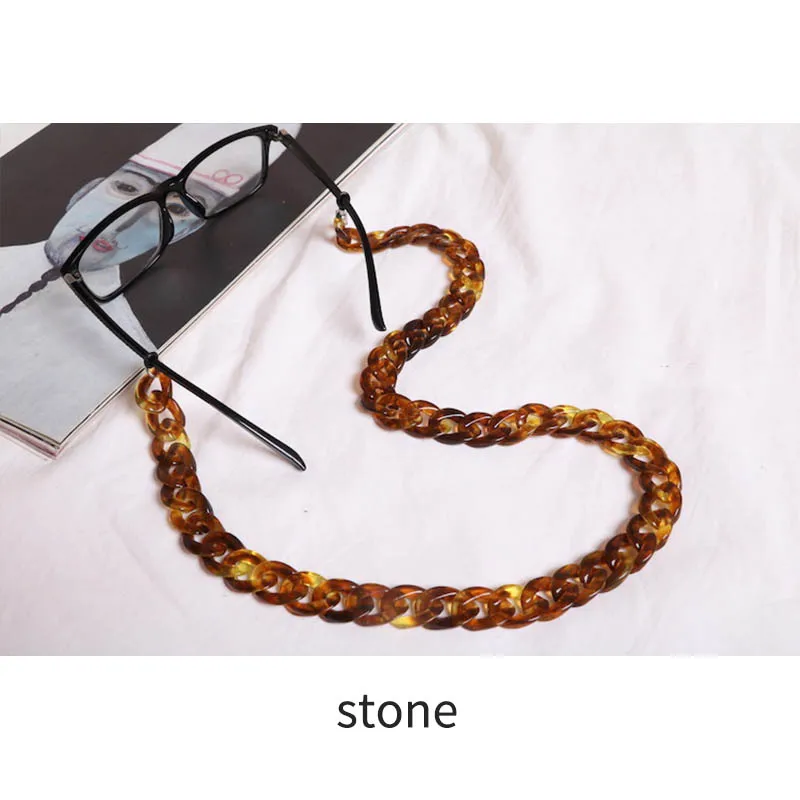 stone 20 цветов модная акриловая конфетная цветная цепочка для очков для чтения для женщин шнуры бисерный шнурок для очков удерживающие ремни цепочка для солнцезащитных очков - Цвет: stone