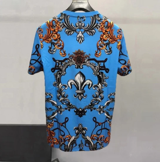 

2021 new fashion brand leopard print pant casual cotton t shirts tees for men